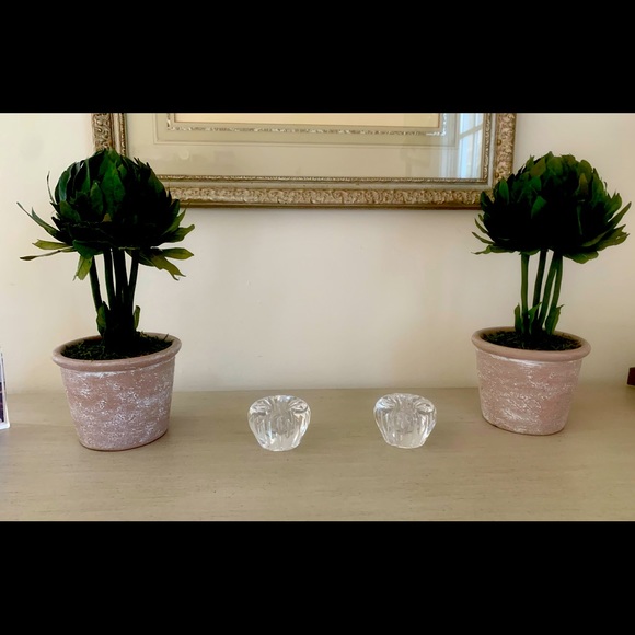 Elegant crystal candle stick holders. Set of two. - Picture 1 of 6